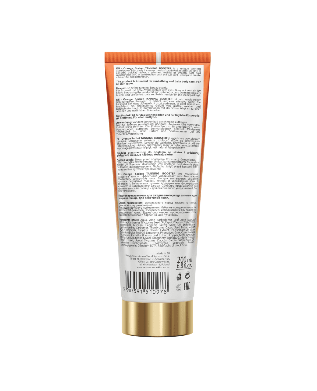 Santa Monica ORANGE SORBET – Balsam de corp hidratant și amplificator de bronzare - imagine 2